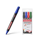 Erichkrause Pack de 4 Marcadores Permanente P-200 - Punta en Forma de Bala - Resistente al Daño y La Abrasion - Ancho de Escritura de 0.8 a 2.2 mm - Negro, Azul, Verde, Rojo