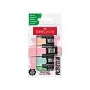 Faber-Castell TXTLNR Pack de 4 Marcadores Fluorescentes - Punta Biselada - Trazo entre 1, 2 y 5 mm - Tinta con Base de Agua - Colores Pastel Surtidos