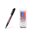 Erichkrause Pack de 3 Marcadores Permanente P-70 - Punta de Bala de 1.0mm - Resistente al Agua y a La Luz - Negro, Azul, Rojo (Pouch 3 Pcs.)