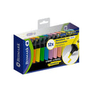 Bismark Pack de 12 Marcadores Fluorescentes - Punta Biselada 2 - 5mm Aprox - Tinta Base de Agua - Larga Duracion - Colores Neon y Pastel Surtidos