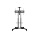 Unykach Soporte de Suelo con Ruedas para Pantallas 32"-75" - Bloqueo de Ruedas - Dos Bandejas - Peso Max 45Kg - VESA 600X400mm - Color Negro