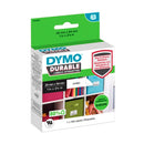 Dymo Durable Pack de 160 Etiquetas Originales para Rotuladora - Texto Negro sobre Fondo Blanco - 25mmx54mm - 2112283