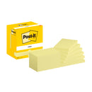 Post-It Pack de 12 Blocs de 100 Notas Adhesivas Reposicionables - Forma Rectangular - 76x127mm - Color Amarillo Claro
