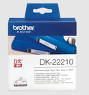 Brother DK22210 - Etiquetas Originales de Tamaño personalizado - Ancho 29mm x 30,48 metros - Texto negro sobre fondo blanco