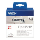 Brother DK22212 - Etiquetas Originales de Tamaño personalizado - Ancho 62mm x 15,24 metros - Texto negro sobre fondo blanco