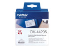 Brother DK44205 - Etiquetas Removibles Originales de Tamaño personalizado - Ancho 62mm x 30,48 metros - Texto negro sobre fondo blanco