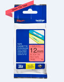 Brother TZe431 Cinta Laminada Original de Etiquetas - Texto negro sobre fondo rojo - Ancho 12mm x 8 metros