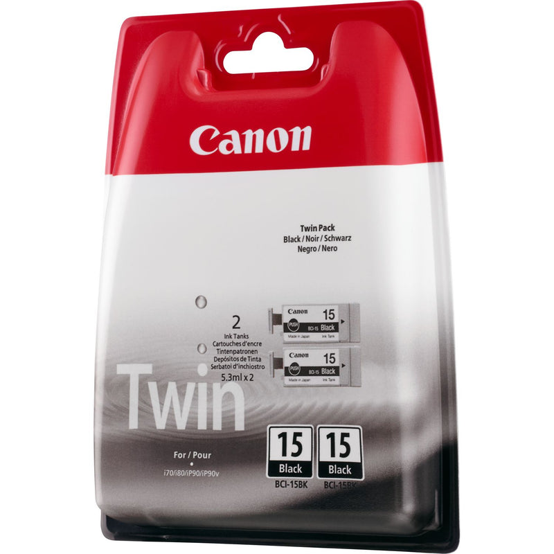 Canon BCI15BK Negro Cartucho de Tinta Original  Pack de 2 ud