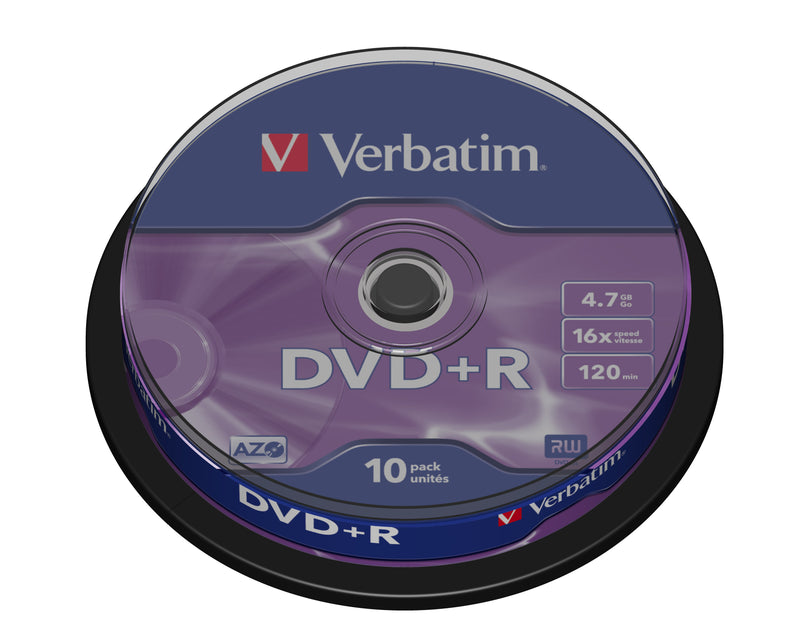 Verbatim DVD+R 16x 4.7GB (Tarrina 10 Uds)