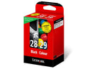 Lexmark 28 + 29 18C1520E Negro + Color Cartucho de Tinta Original Pack de 2 u