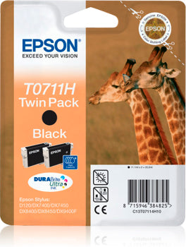 Epson T0711H Pack 2 Negro Cartucho de Tinta Original - C13T07114H10