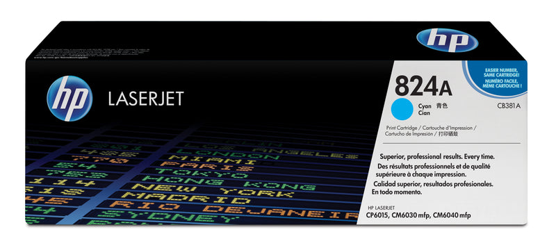 HP CB381A Cyan Cartucho de Toner Original - 824A