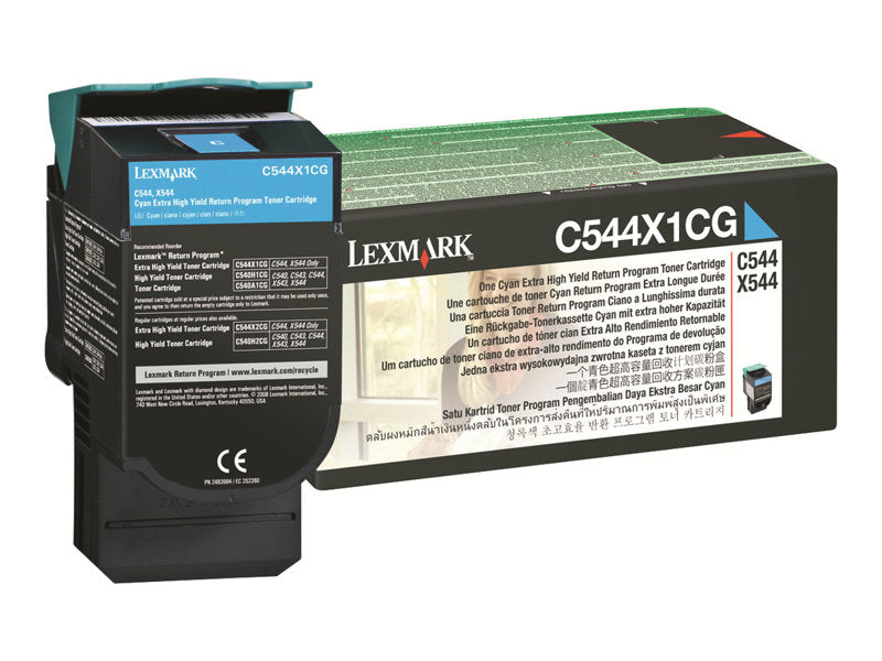 Lexmark C544X1CG Cian Cartucho de Tóner Original