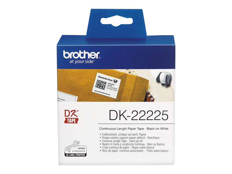 Brother DK22225 38mm Blanco Cinta Adhesiva Continua 30,48m Original