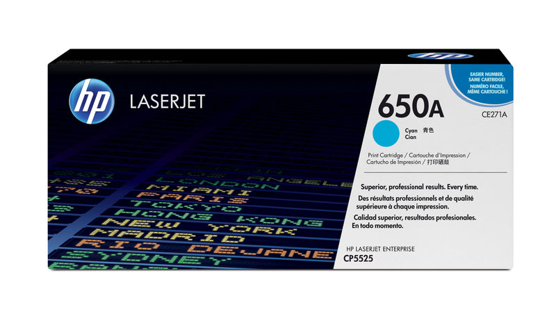 HP CE271A Cyan Cartucho de Toner Original - 650A