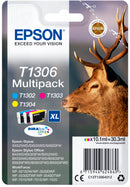 Epson T1306 Pack de 3 Cartuchos de Tinta Originales - Cian, Magenta, Amarillo - C13T13064012