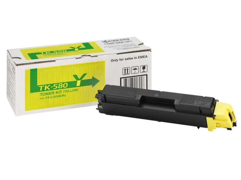 Kyocera TK580 Amarillo Cartucho de Toner Original - 1T02KTANL0/TK580Y