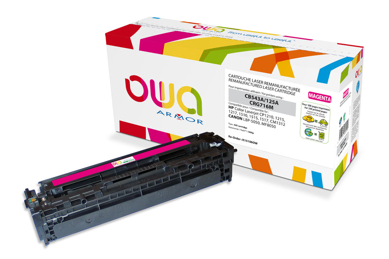 Armor Owa 125A CB543A Magenta Tóner Compatible Premium HP