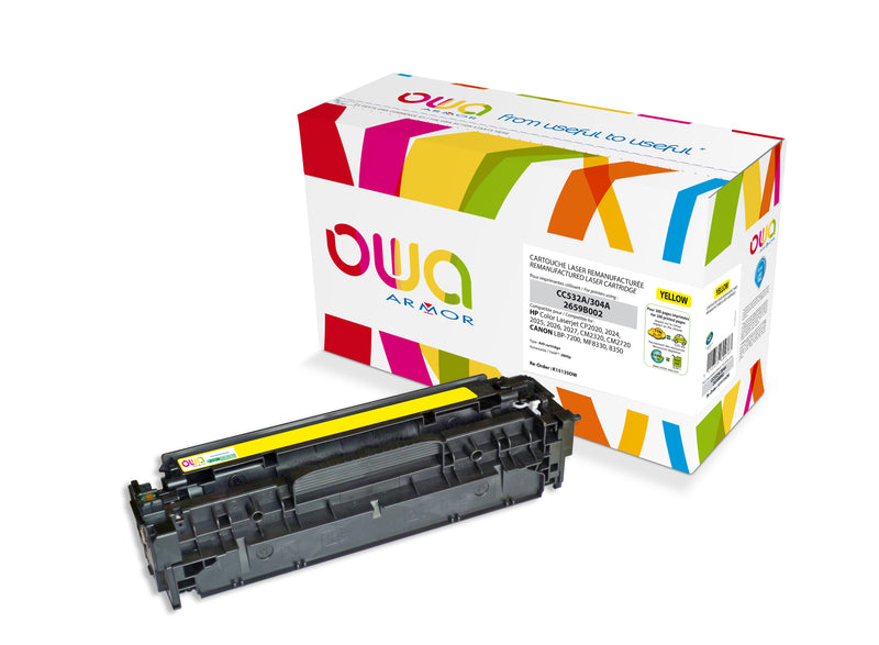 Armor Owa 304A CC532A Amarillo Cartucho de Tóner Compatible Premium Hp