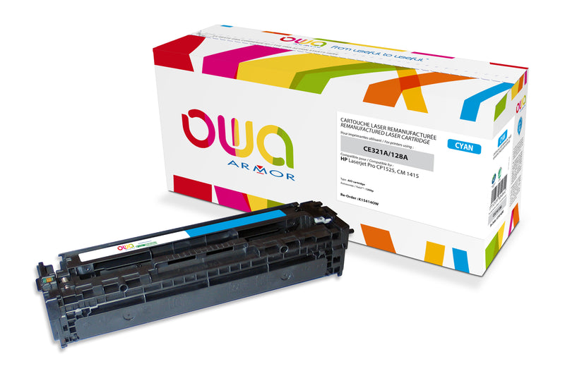 Armor Owa 128A CE321A Cian Cartucho de Tóner Compatible Premium Hp