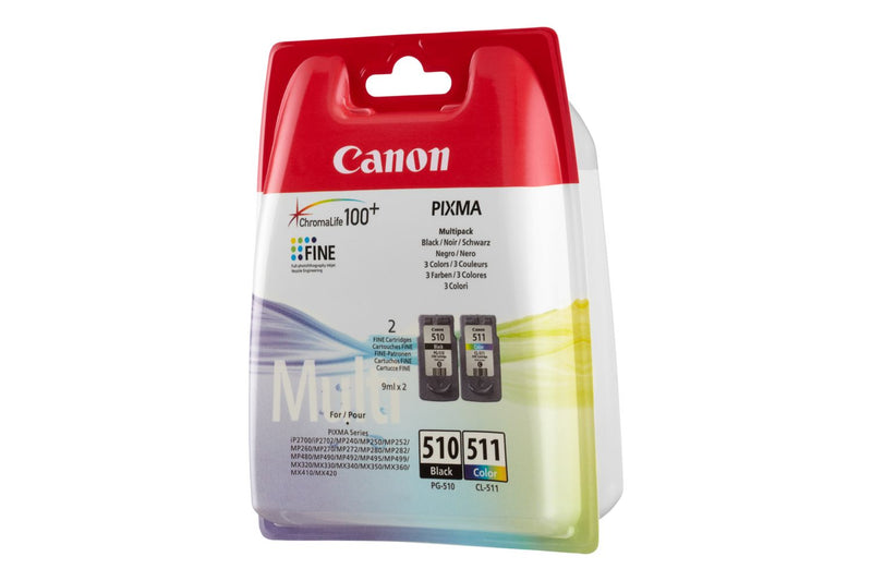 Canon PG510 Negro + CL511 Color Pack de 2 Cartuchos de Tinta Originales - 2970B010