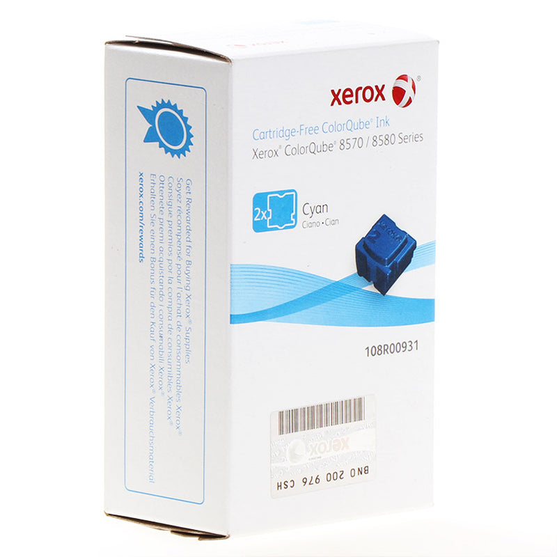 Xerox ColorQube 8570/8580 Cyan Pack de 2 Cartuchos de Tinta Solida Originales - 108R00931