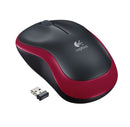 Logitech M185 Raton Inalambrico 1000dpi - 3 Botones - Uso Ambidiestro - Color Negro/Rojo