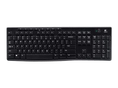 Logitech K270 Teclado Inalambrico USB - Resistente a Salpicaduras - Teclas de Acceso Rapido - Color Negro