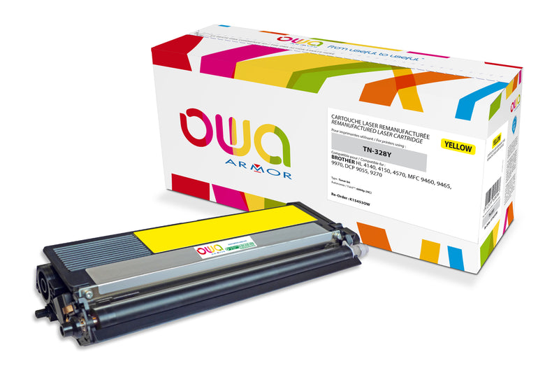 Armor Owa TN328Y Amarillo Cartucho de Tóner Compatible Premium Brother