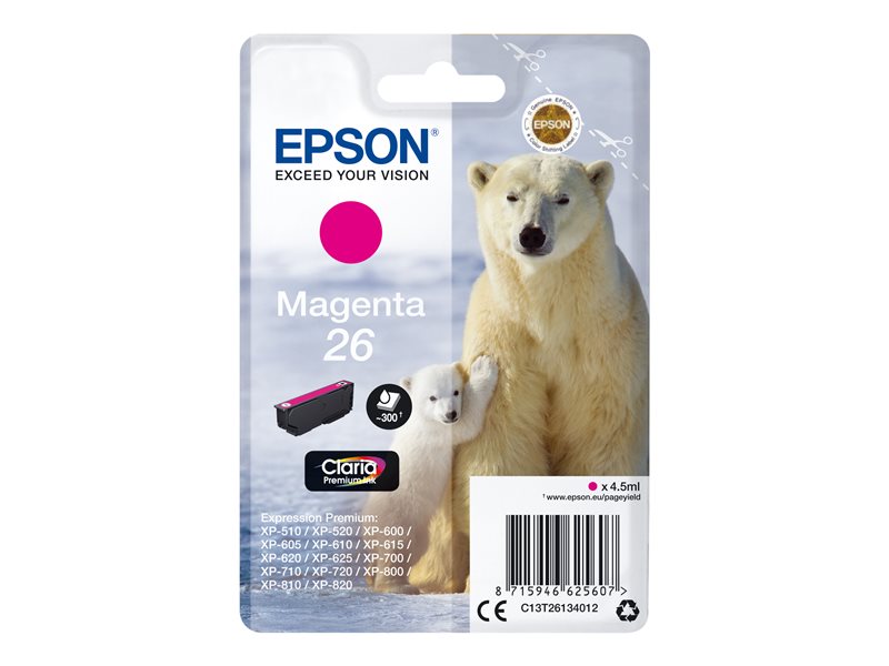 Epson T2613 (26) Magenta Cartucho de Tinta Original - C13T26134012