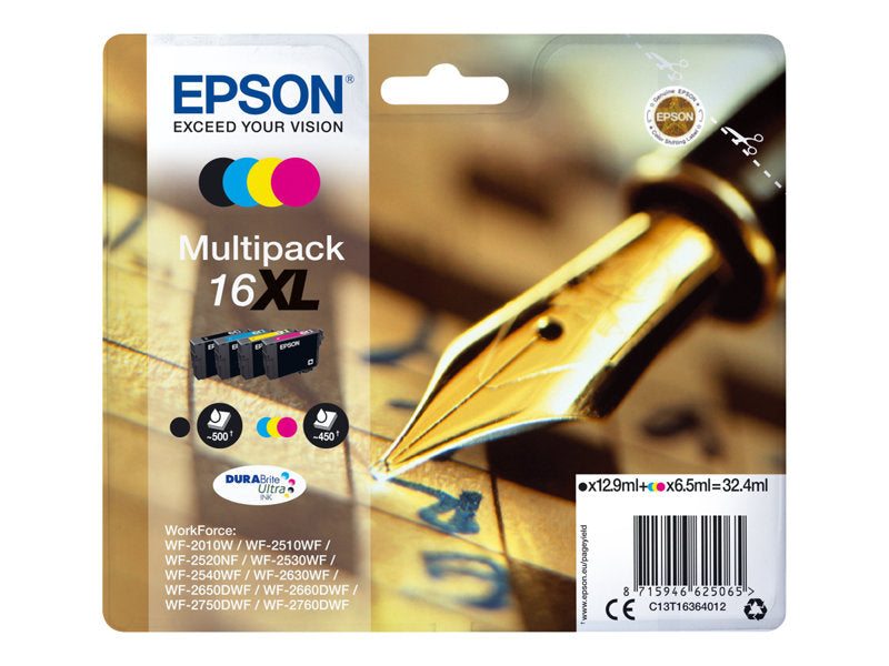 Epson T1636 Pack de 4 Cartuchos de Tinta Originales - C13T16364012