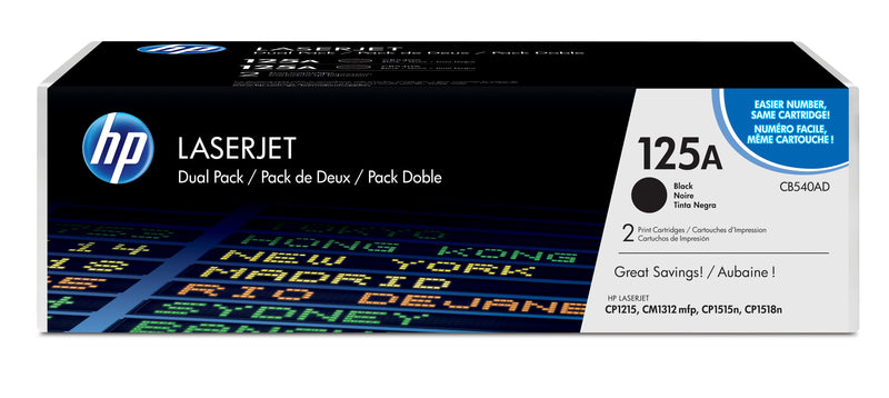 HP CB540A Negro Pack de 2 Cartuchos de Toner Originales - 125A