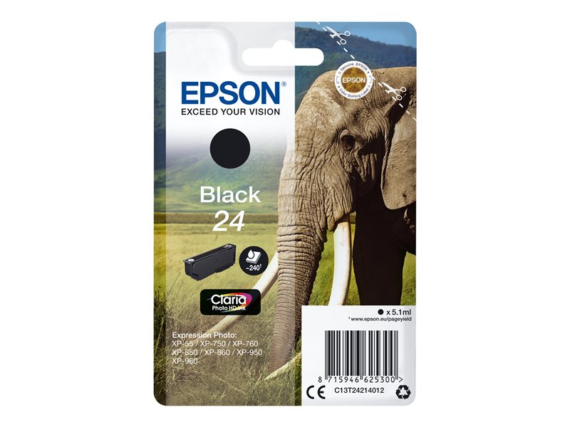 Epson T2421 (24) Negro Cartucho de Tinta Original - C13T24214012