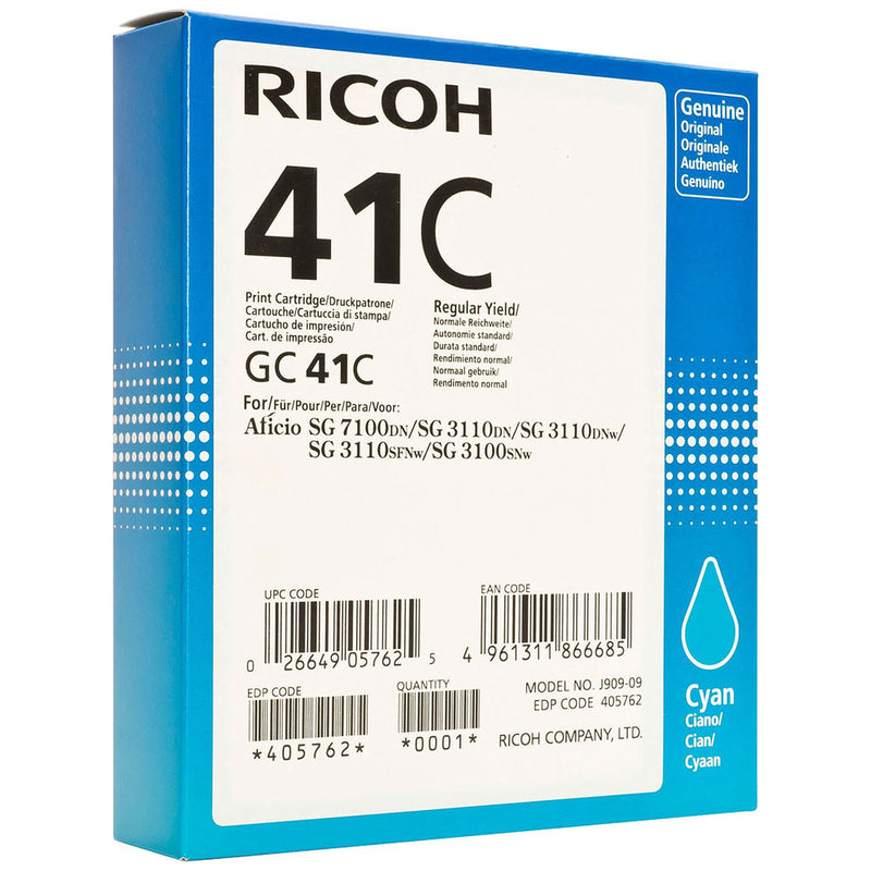 Ricoh GC41 Cyan Cartucho de Gel Original - 405762