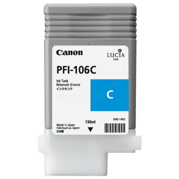 Canon PFI106 Cyan Cartucho de Tinta Original - PFI106C/6622B001