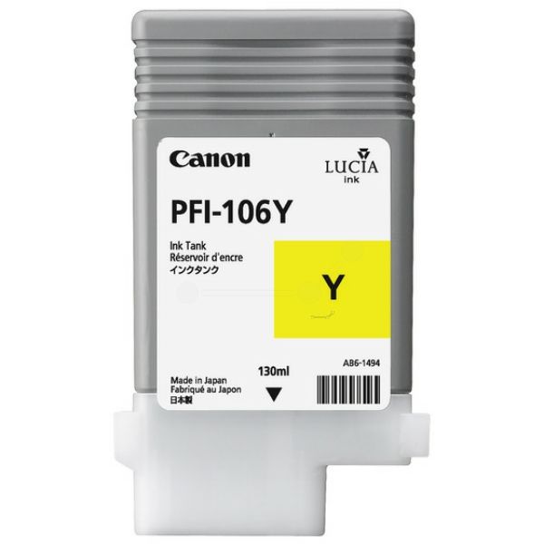 Canon PFI106 Amarillo Cartucho de Tinta Original - PFI106Y/6624B001