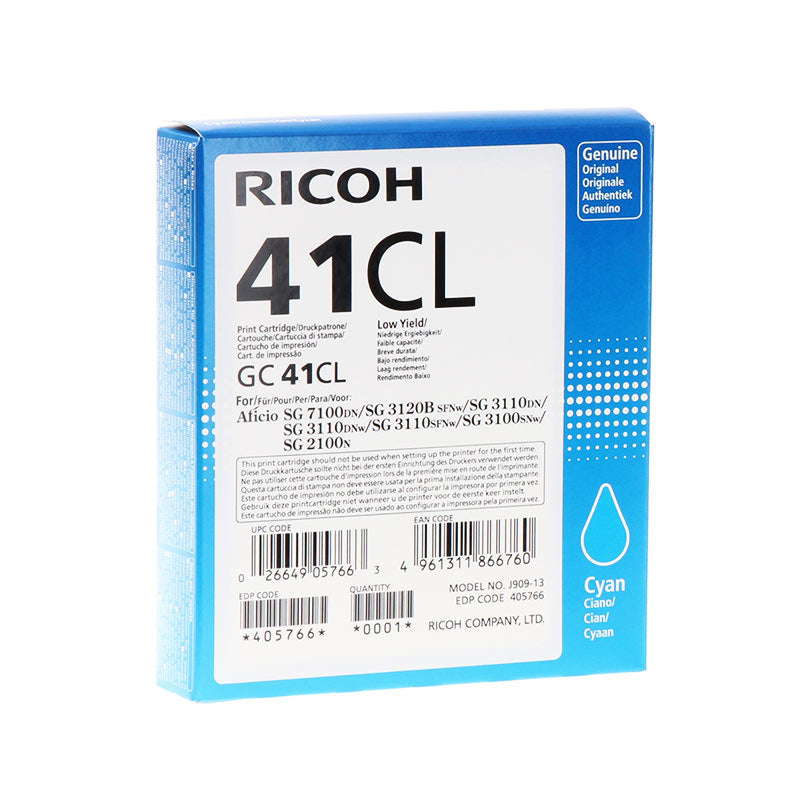 Ricoh GC41CL Cyan Cartucho de Gel Original - 405766