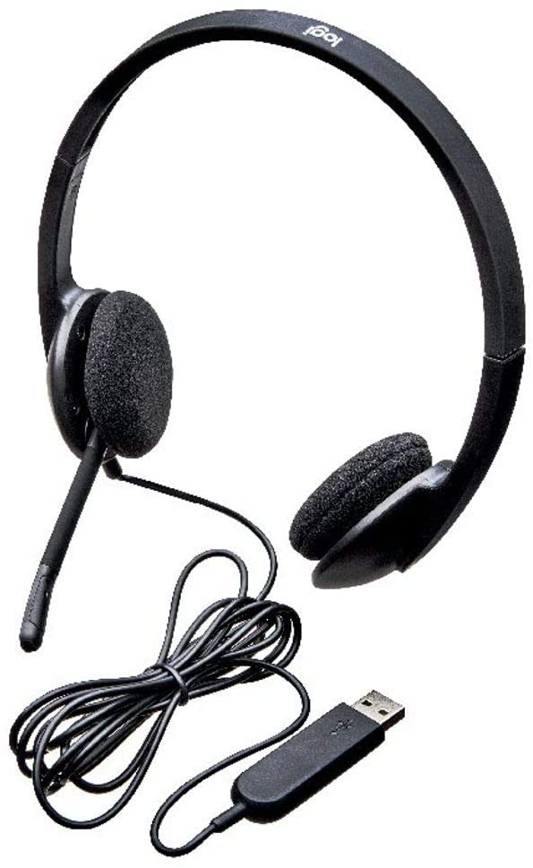 Logitech H340 Auriculares con Microfono USB - Microfono Plegable - Diadema Ajustable - Almohadillas Acolchadas - Cable de 1.80m - Color Negro