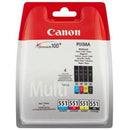 Canon CLI551 Pack de 4 Cartuchos de Tinta Originales - 6509B009