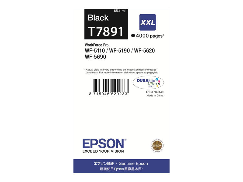 Epson T7891 Negro Cartucho de Tinta Original - C13T789140