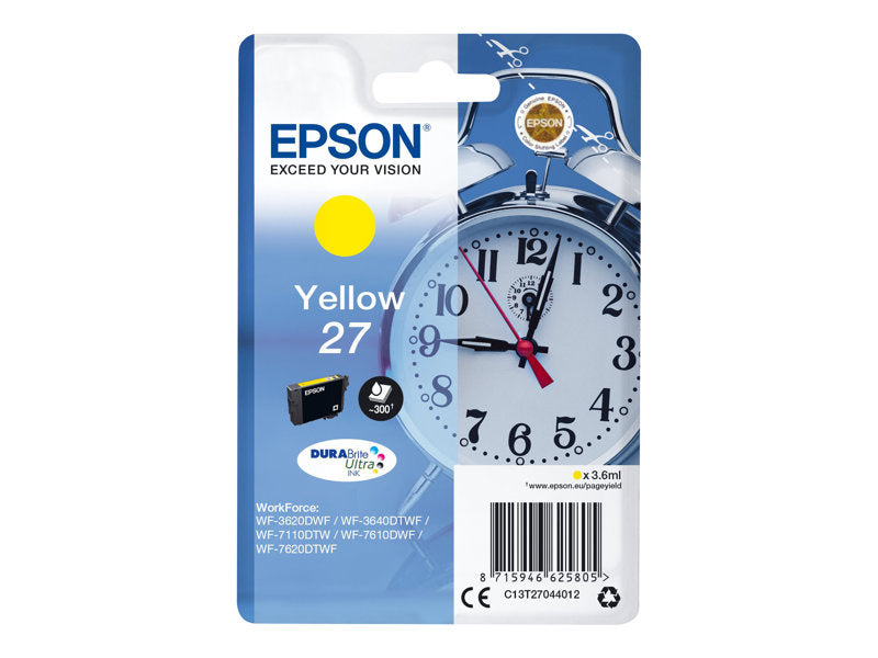 Epson T2704 (27) Amarillo Cartucho de Tinta Original - C13T27044012