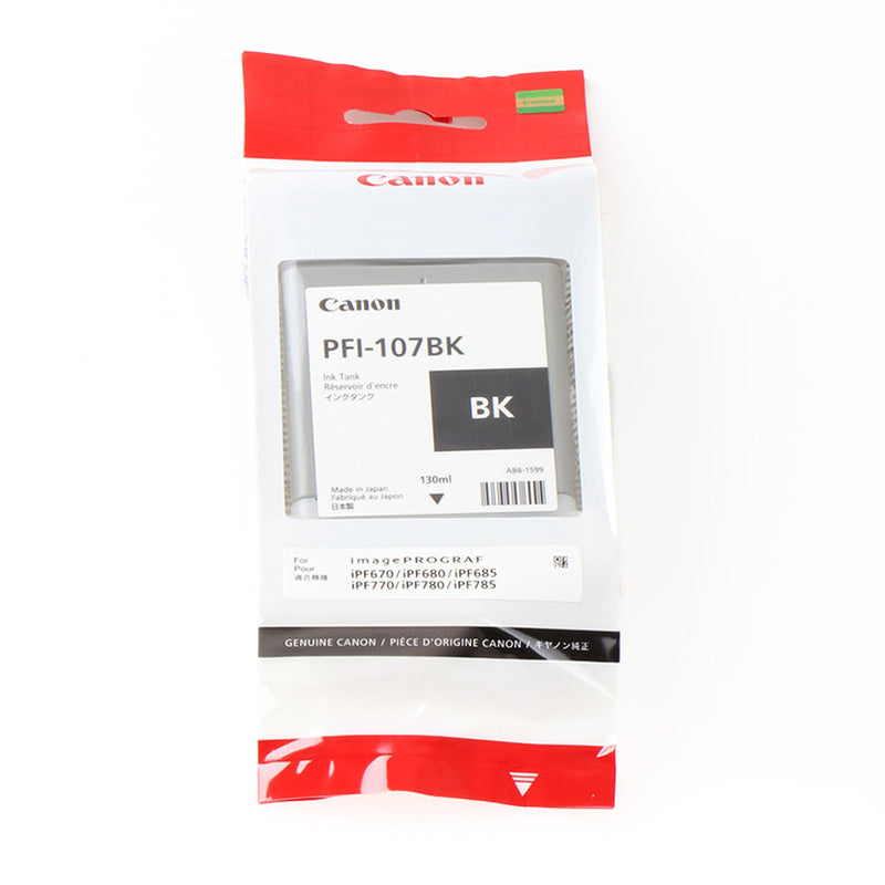 Canon PFI107 Negro Cartucho de Tinta Original - PFI107BK/6705B001