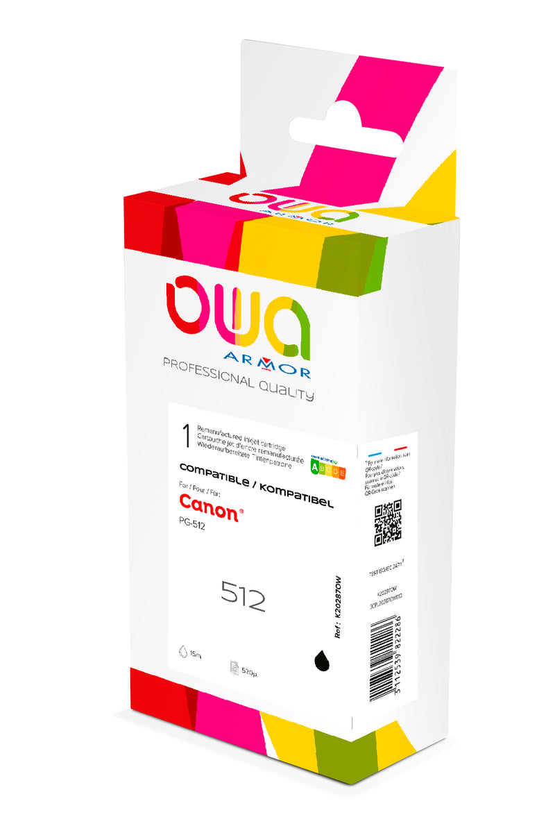 Armor Owa PG512 Negro Tinta Compatible Premium Canon