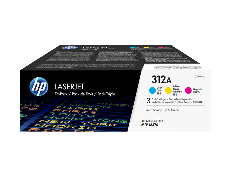 HP CF440AM Pack de 3 Cartuchos de Toner Originales - 312A