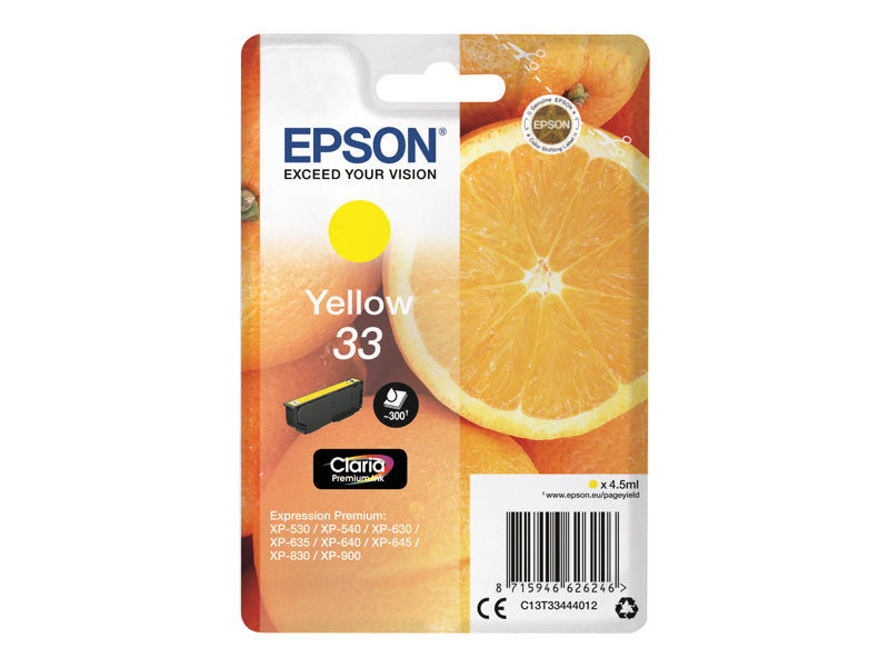 Epson T3344 (33) Amarillo Cartucho de Tinta Original - C13T33444012