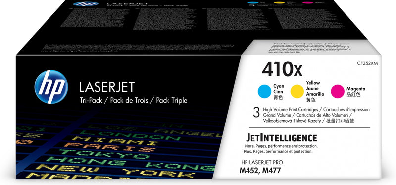 HP CF411X/CF412X/CF413X Pack de 3 Cartuchos de Toner Originales - 410X