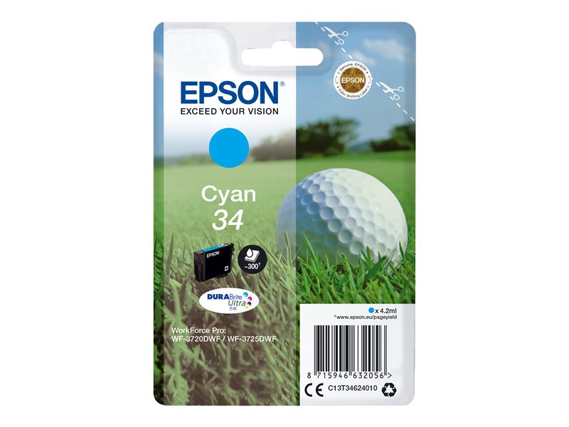 Epson T3462 (34) Cyan Cartucho de Tinta Original - C13T34624010