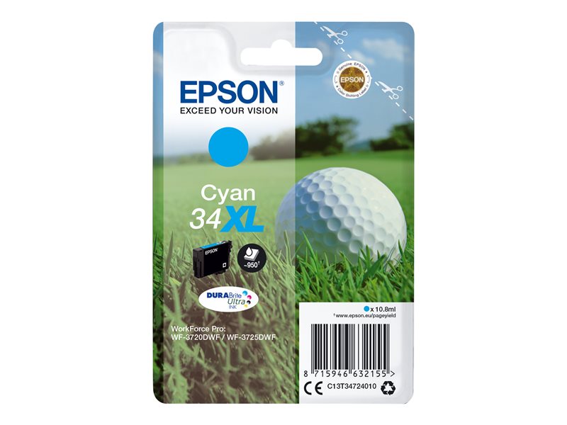 Epson T3472 (34XL) Cyan Cartucho de Tinta Original - C13T34724010