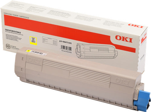 OKI C823/C833/C843 Amarillo Cartucho de Toner Original - 46471101