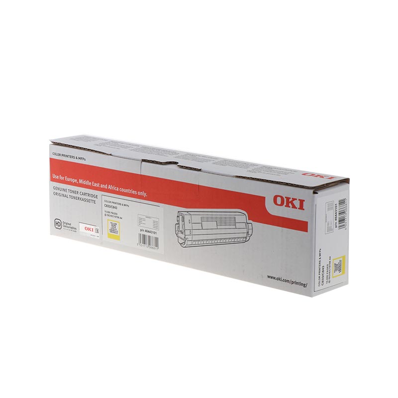 OKI C833/C843 Amarillo Cartucho de Toner Original - 46443101